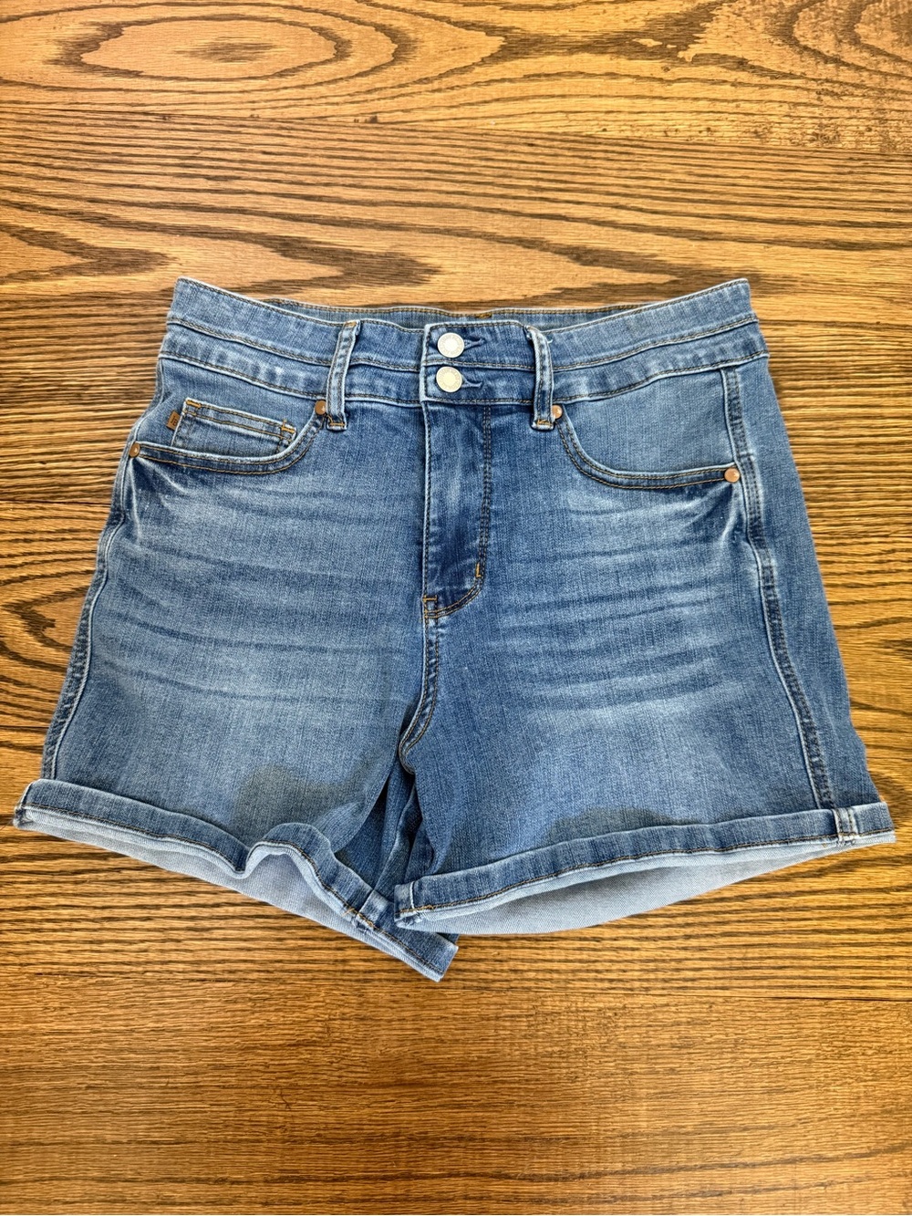 Judy Blue Denim Shorts Size L Cuffed Double Button Fly